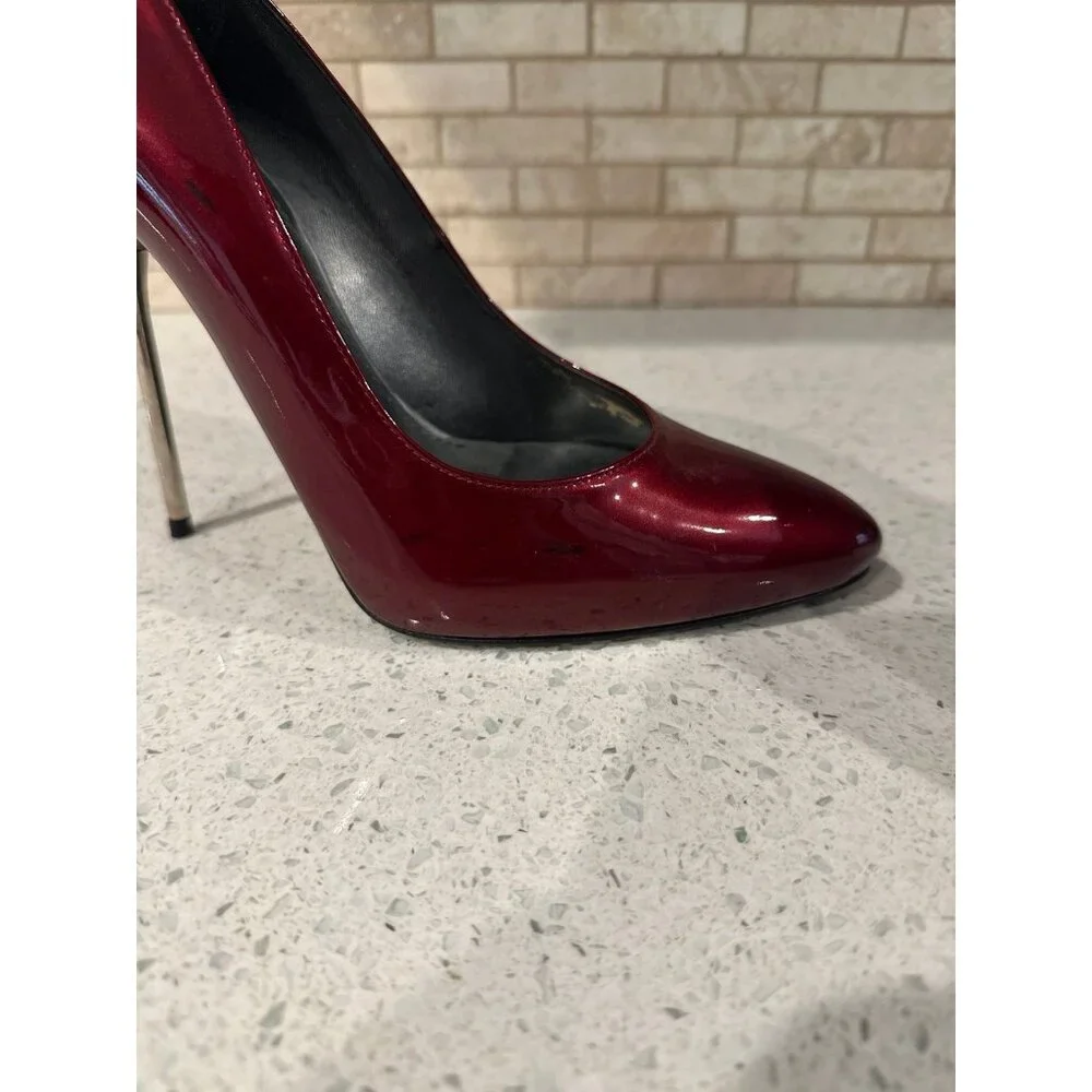 STUART WEITZMAN‎ Stage Fire Quasar Patent Leather Pump Peep Toe Platform